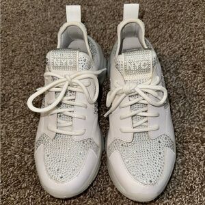 Steve Madden White Sneakers with Sparkling Details